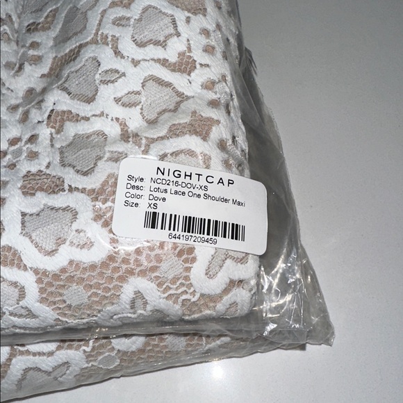 Nightcap Free People “Lotus” Black Tan Lace One-Shoulder Maxi Dress Gown XS S L - Picture 7 of 9